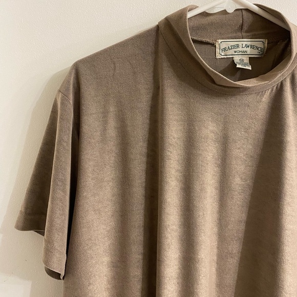 Vintage Frazier Lawrence mockneck taupe top size 1x - Picture 3 of 6